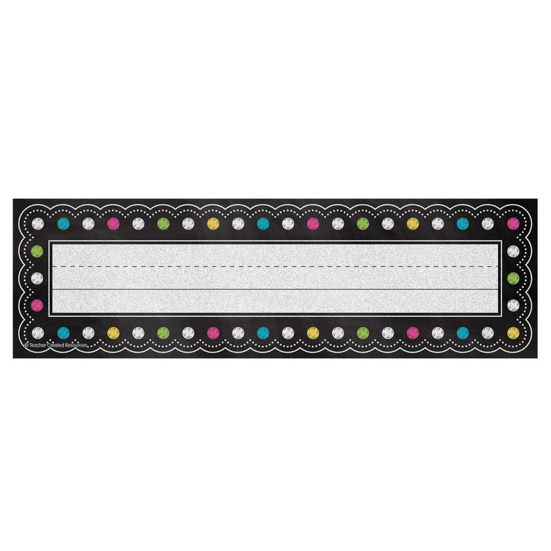 Teacher Created Resources Chalkboard Brights Name Plates (5624) - Image 1